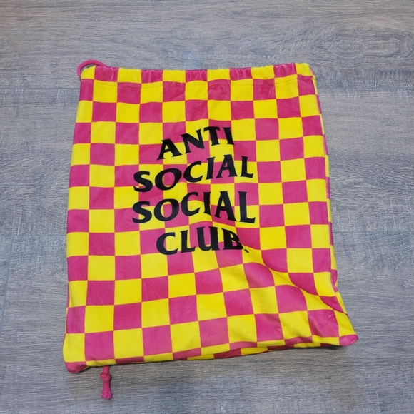 Anti Social Social Club Pajama Set Size Medium Velour Pants Shirt And Bag - Picture 8 of 8